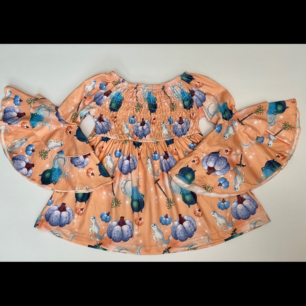 Ghost Pumpkin Bell Sleeve Dress
